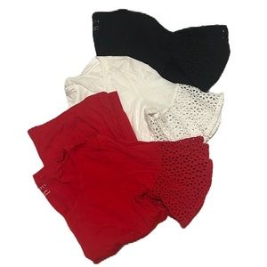 TALBOTS, Bundle of 3,Scoop Neck,Short Bell knit Sleeves Tops, Red/White/Black,XS